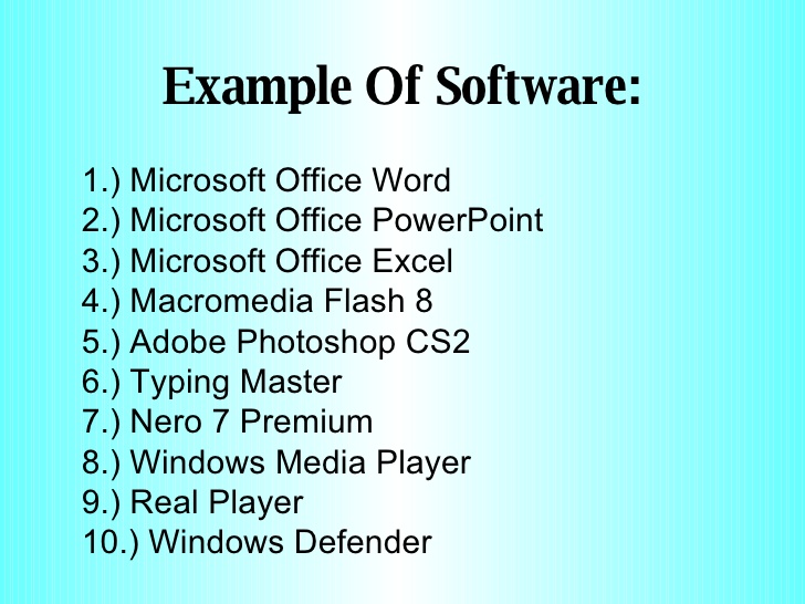 Examples Of Hardware And Software